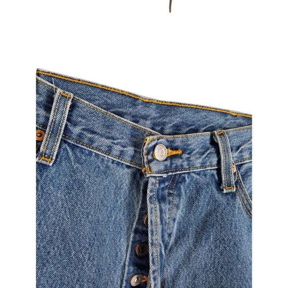 Vtg Y2K Levis 501 Blue Jeans Mens 38x30 Buttonfly Hi Rise Relaxed Med Wash - Picture 6 of 11